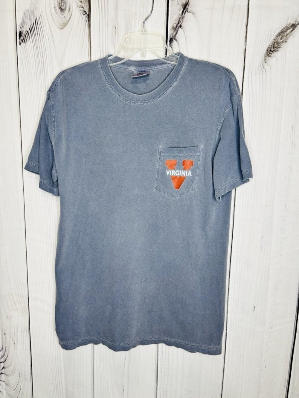 Comfort Colors University of Virginia T-Shirt Mens Sz M Distressed Slate Blue